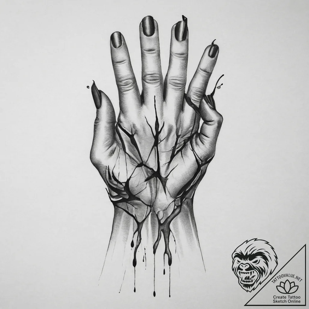 Tattoo sketch hands with a cry, tattoo sketch... - tattoo sketch (№1755834936_0, 22.08.2025 03:55) — tattoovalue.net