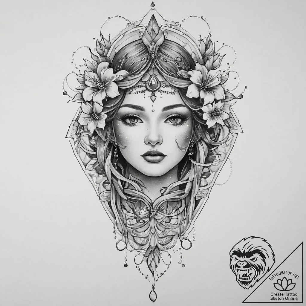 Tattoo sketch divine existence, tattoo sketch... - tattoo sketch (№1755835140_0, 22.08.2025 03:59) — tattoovalue.net