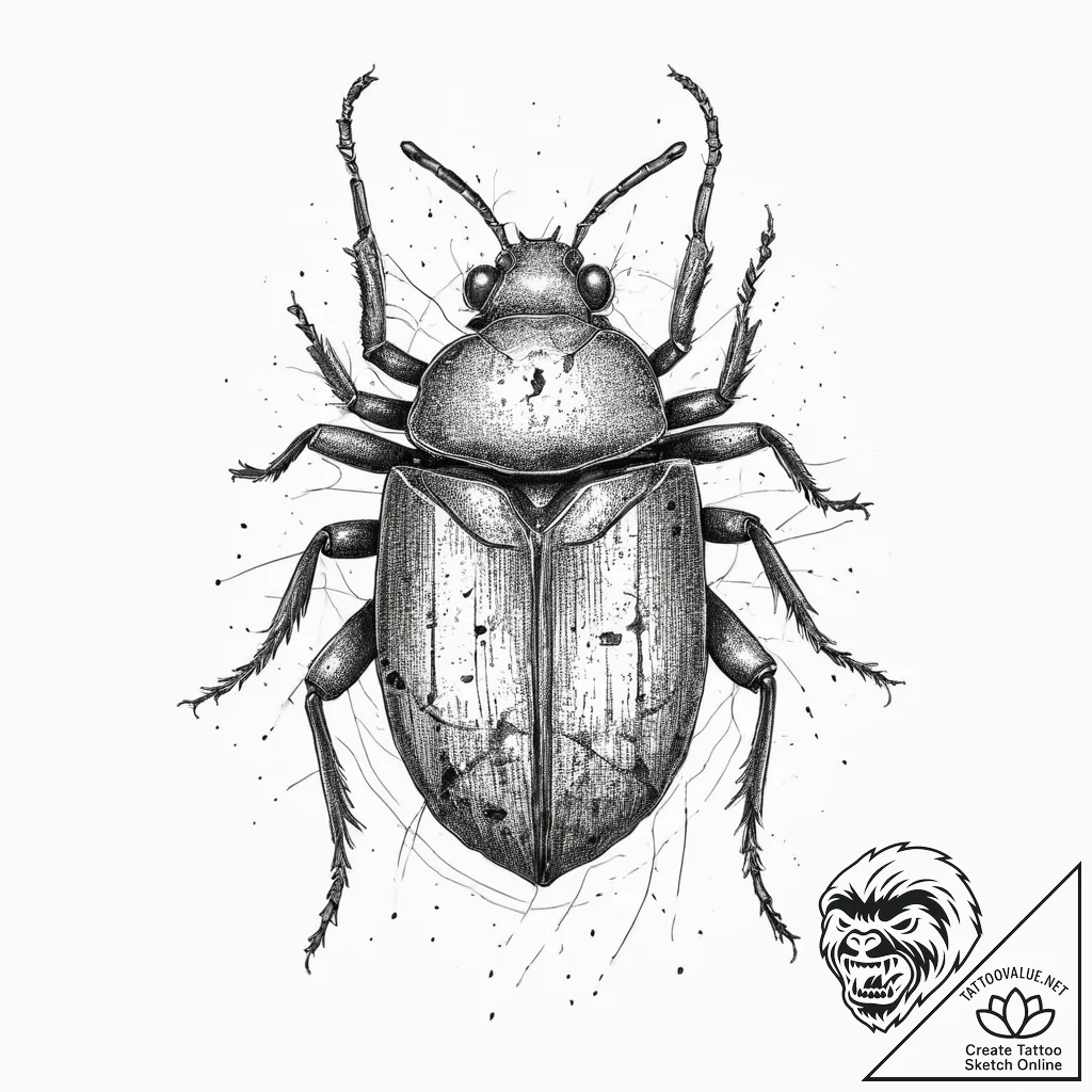 Tattoo sketch bed bug, ink illustration for t... - tattoo sketch (№1755837330_0, 22.08.2025 04:35) — tattoovalue.net