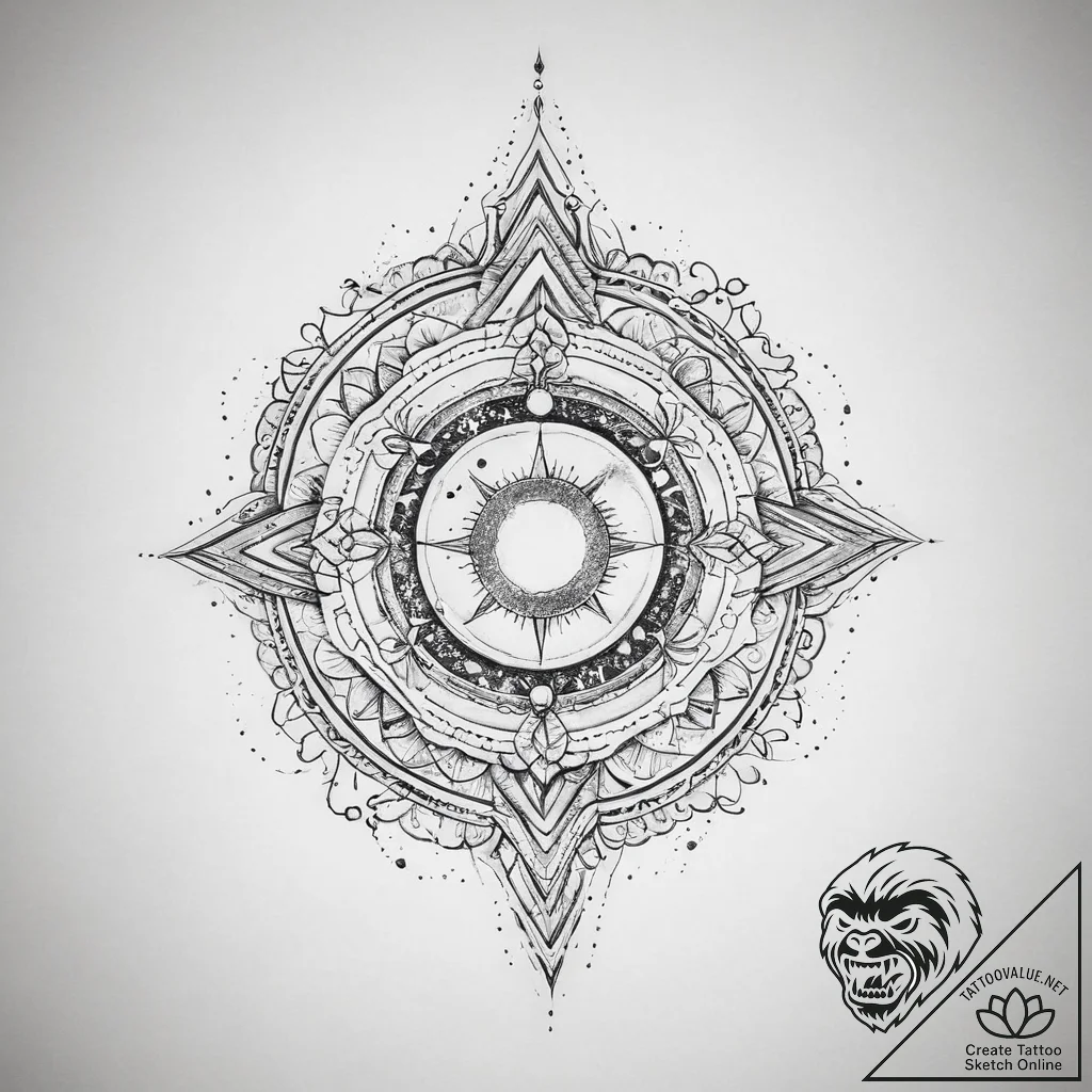 Tattoo sketch cosmic realm - tattoo sketch (№1755838122_0, 22.08.2025 04:48) — tattoovalue.net