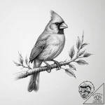 Tattoo sketch cardinal – tattoo sketch (№1755839900_0, 22.08.2025 05:18) — tattoovalue.net