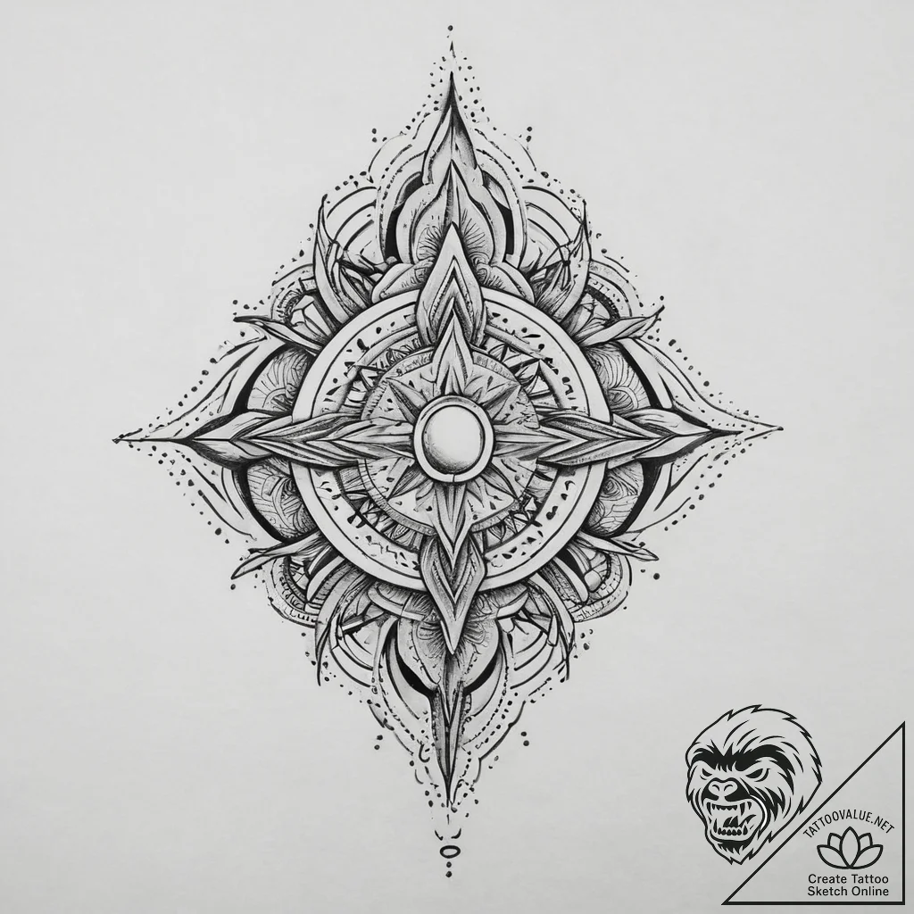 Tattoo sketch amulet, ink illustration for ta... - tattoo sketch (№1755840884_0, 22.08.2025 05:34) — tattoovalue.net