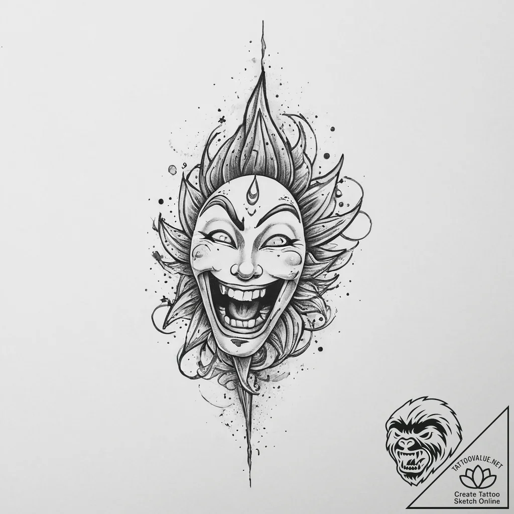Tattoo sketch cosmic character, concept art f... - tattoo sketch (№1755841081_0, 22.08.2025 05:38) — tattoovalue.net