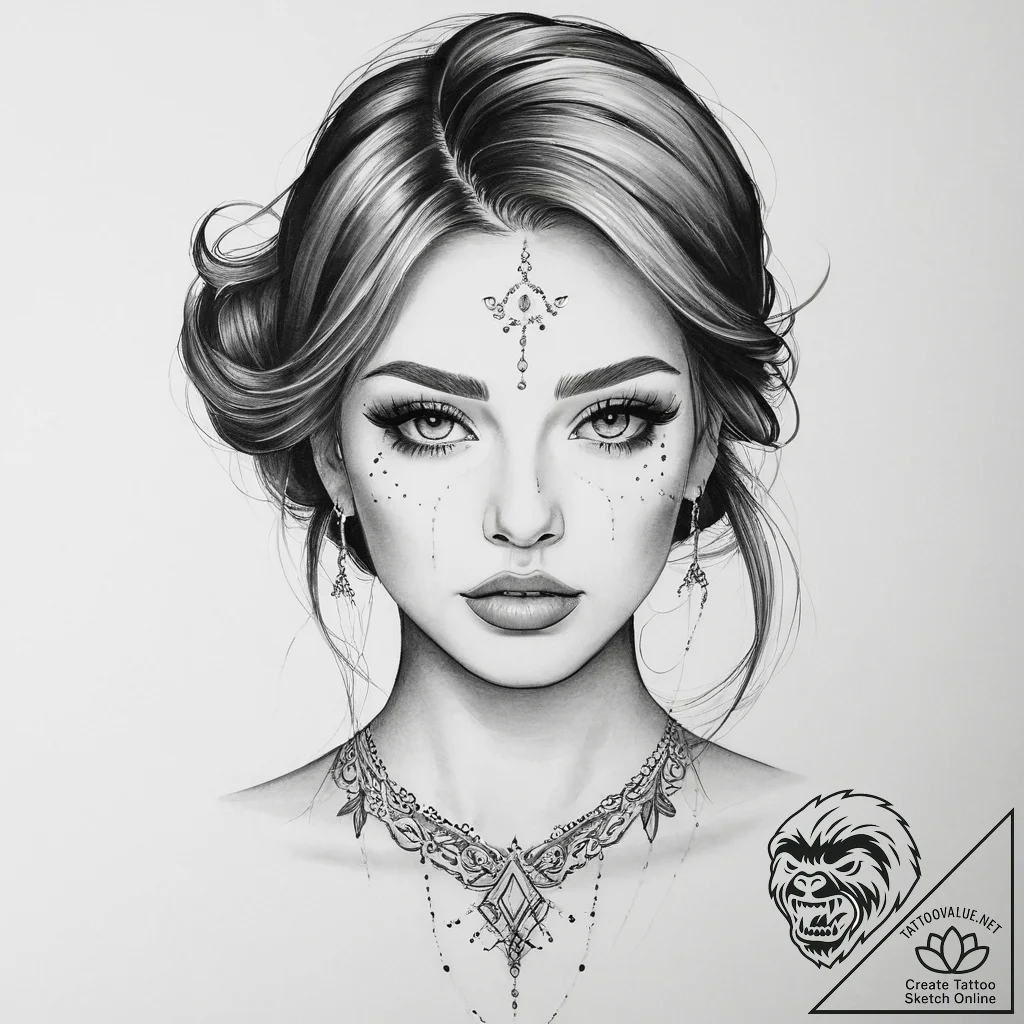 Tattoo sketch makeup tattoo - tattoo sketch (№1755844251_0, 22.08.2025 06:30) — tattoovalue.net