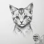 Tattoo sketch playful kitten tattoo – tattoo sketch (№1755845435_0, 22.08.2025 06:50) — tattoovalue.net