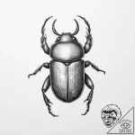 Tattoo sketch scarab beetle – tattoo sketch (№1755846426_0, 22.08.2025 07:07) — tattoovalue.net