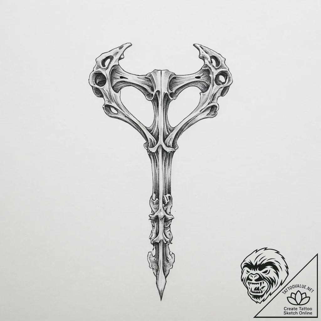Tattoo sketch bone - tattoo sketch (№1755846836_0, 22.08.2025 07:13) — tattoovalue.net