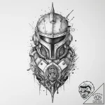 Tattoo sketch armor, ink illustration for tat… – tattoo sketch (№1755847234_0, 22.08.2025 07:20) — tattoovalue.net
