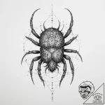 Tattoo sketch dust mite, concept art for tatt… – tattoo sketch (№1755847635_0, 22.08.2025 07:27) — tattoovalue.net