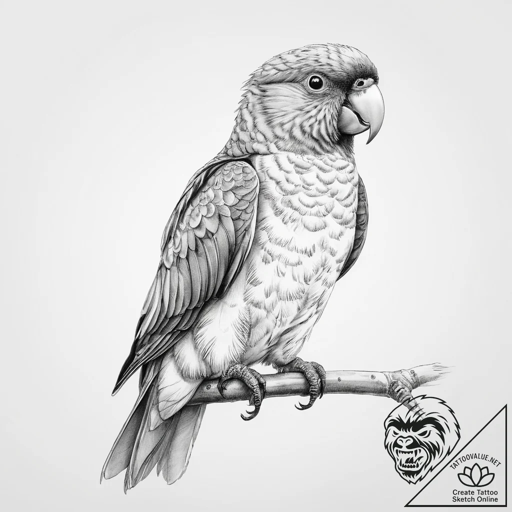 Tattoo sketch lorikeet - tattoo sketch (№1755848833_0, 22.08.2025 07:47) — tattoovalue.net