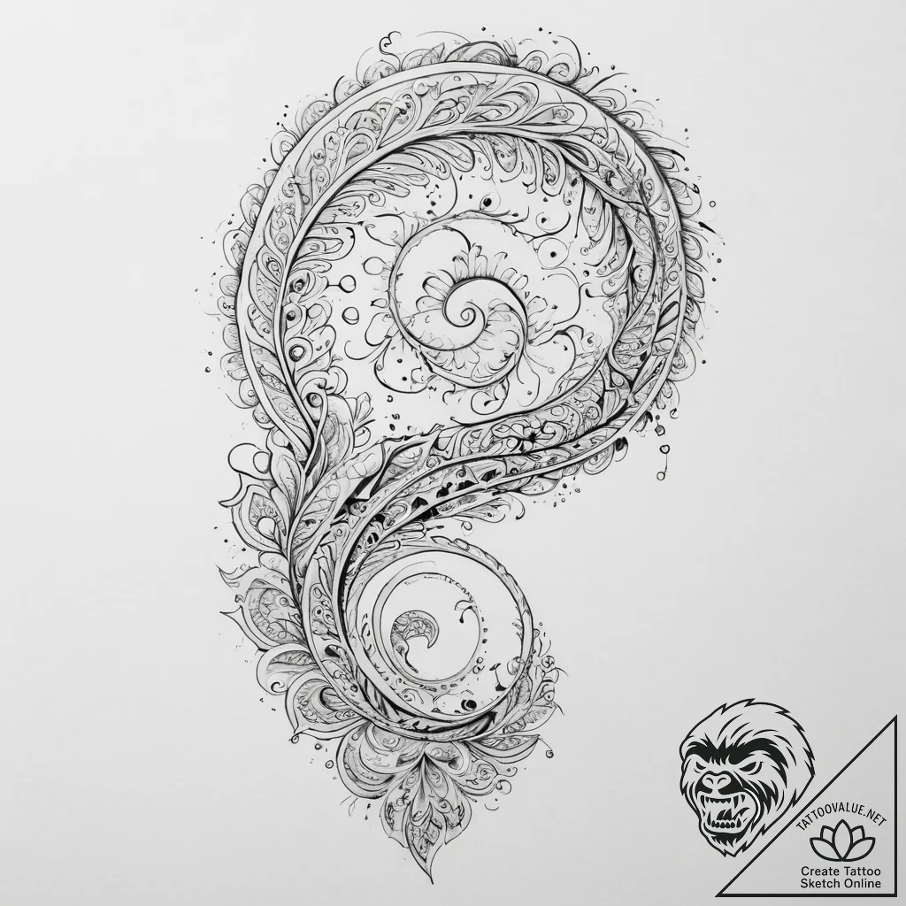 Tattoo sketch spiral, concept art for tattoo,... - tattoo sketch (№1755850433_0, 22.08.2025 08:13) — tattoovalue.net