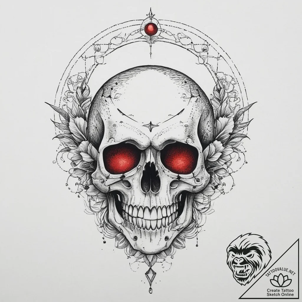 Tattoo sketch узор в виде черепа с луной, tat... - tattoo sketch (№1755850832_0, 22.08.2025 08:20) — tattoovalue.net