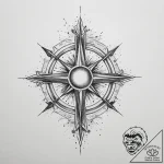 Tattoo sketch celestial bodies with a star, t… – tattoo sketch (№1755851440_0, 22.08.2025 08:30) — tattoovalue.net