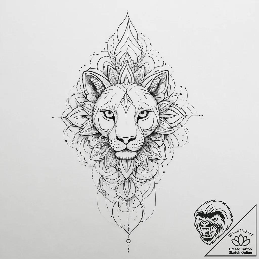 Tattoo sketch асимметричный лайнворк - tattoo sketch (№1755853251_0, 22.08.2025 09:00) — tattoovalue.net