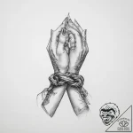 Tattoo sketch hands with a knot – tattoo sketch (№1755853647_0, 22.08.2025 09:07) — tattoovalue.net