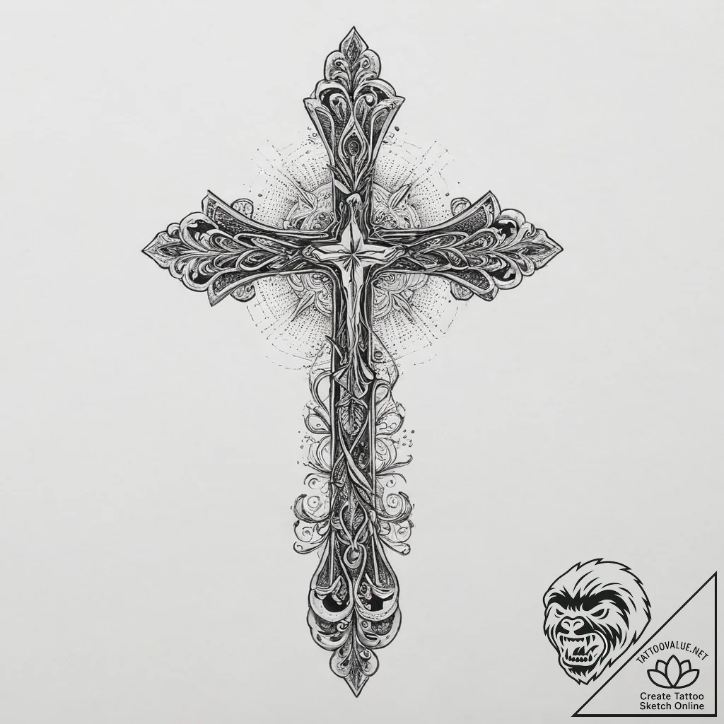 Tattoo sketch light, tattoo line art, detaile... - tattoo sketch (№1755855841_0, 22.08.2025 09:44) — tattoovalue.net