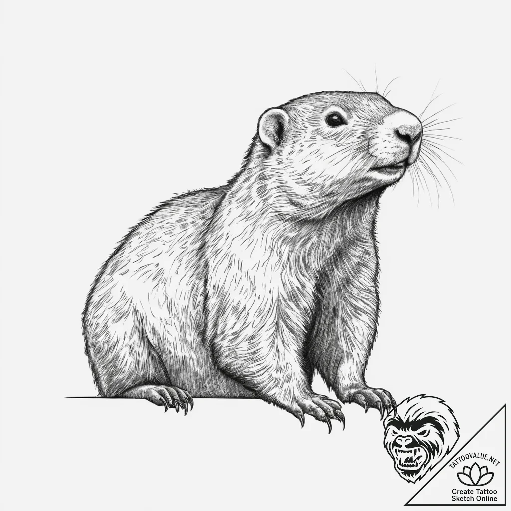 Tattoo sketch marmot, tattoo sketch design, s... - tattoo sketch (№1755856044_0, 22.08.2025 09:47) — tattoovalue.net