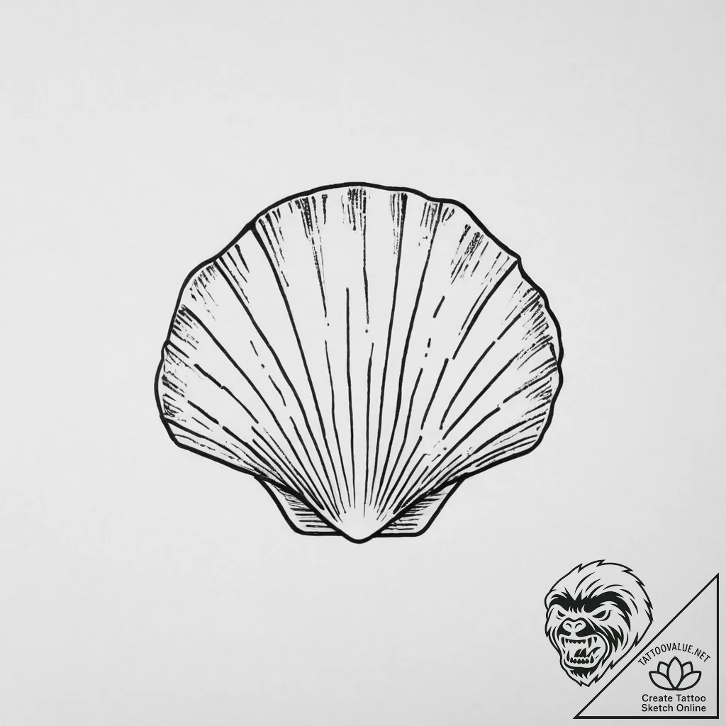 Tattoo sketch shell, artistic tattoo sketch,... - tattoo sketch (№1755856850_0, 22.08.2025 10:00) — tattoovalue.net