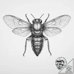 Tattoo sketch cicada – tattoo sketch (№1755857048_0, 22.08.2025 10:04) — tattoovalue.net