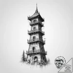 Tattoo sketch tower, artistic tattoo sketch,… – tattoo sketch (№1755858269_0, 22.08.2025 10:24) — tattoovalue.net