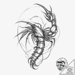 Tattoo sketch shrimp, concept art for tattoo,… – tattoo sketch (№1755858670_0, 22.08.2025 10:31) — tattoovalue.net