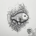 Tattoo sketch clownfish, tattoo line art, det… – tattoo sketch (№1755859470_0, 22.08.2025 10:44) — tattoovalue.net