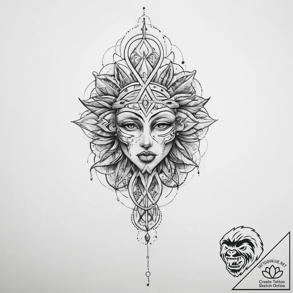 Tattoo sketch eternal soul - tattoo sketch (№1755860877_0, 22.08.2025 11:07) — tattoovalue.net