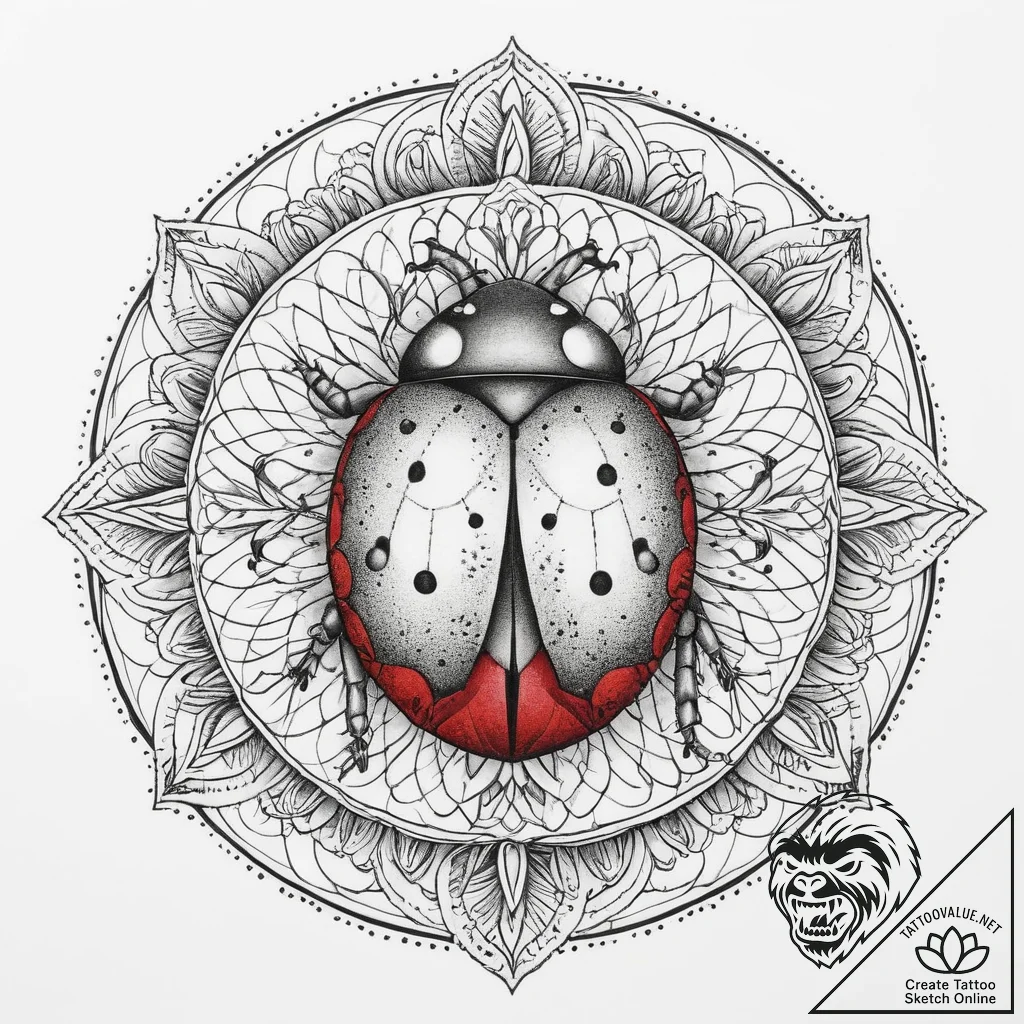 Tattoo sketch ladybird, tattoo sketch design,... - tattoo sketch (№1755861281_0, 22.08.2025 11:14) — tattoovalue.net
