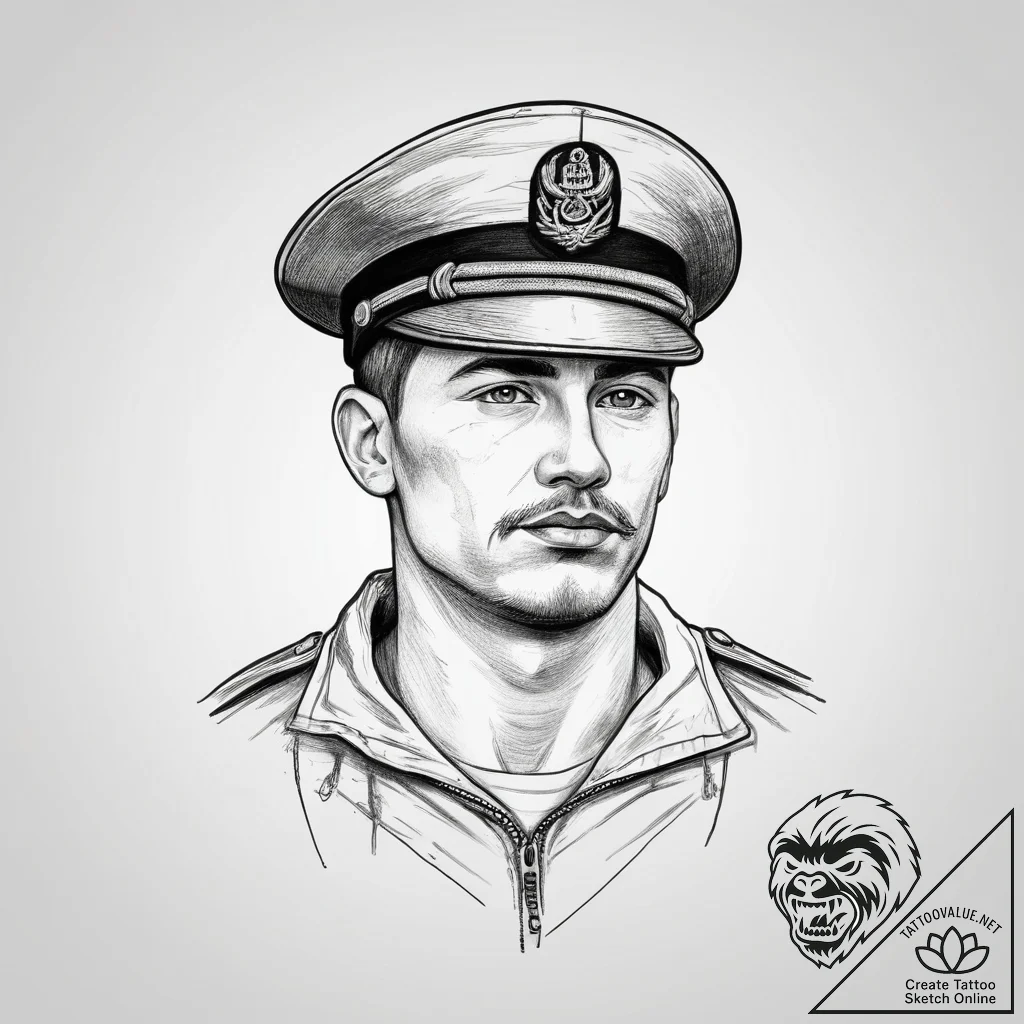 Tattoo sketch soldier with a paper, tattoo li... - tattoo sketch (№1755862484_0, 22.08.2025 11:34) — tattoovalue.net