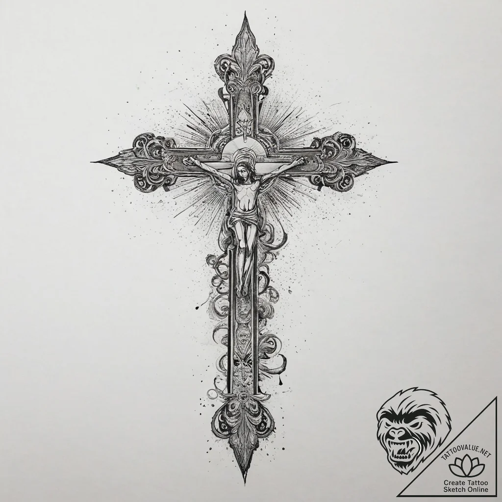 Tattoo sketch divine presence, artistic tatto... - tattoo sketch (№1755862884_0, 22.08.2025 11:41) — tattoovalue.net