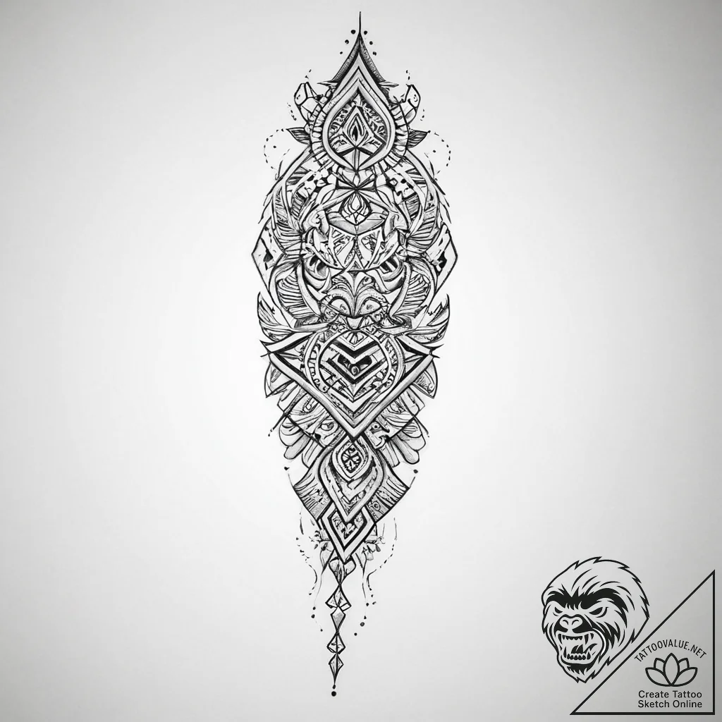 Tattoo sketch tribal узор на ноге - tattoo sketch (№1755863689_0, 22.08.2025 11:54) — tattoovalue.net