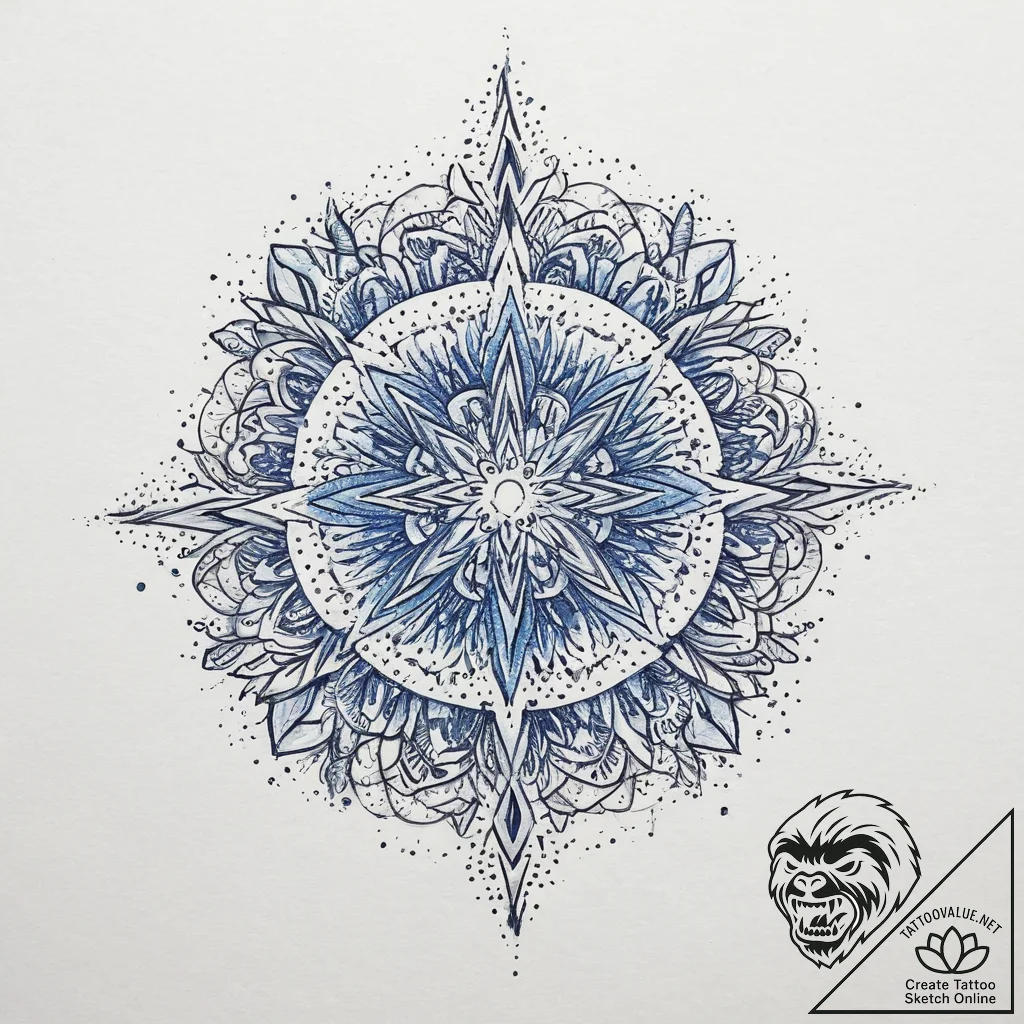 Tattoo sketch blue, tattoo flash sheet design... - tattoo sketch (№1755864487_0, 22.08.2025 12:08) — tattoovalue.net