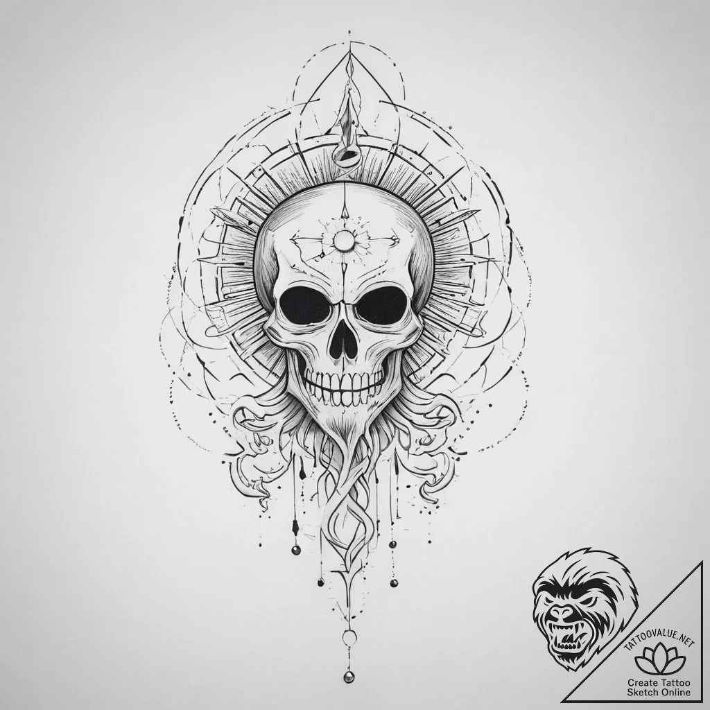 Tattoo sketch cosmic ghost, artistic tattoo s... - tattoo sketch (№1755865286_0, 22.08.2025 12:21) — tattoovalue.net