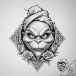 Tattoo sketch the grinch with a paw, tattoo l… – tattoo sketch (№1755866286_0, 22.08.2025 12:38) — tattoovalue.net