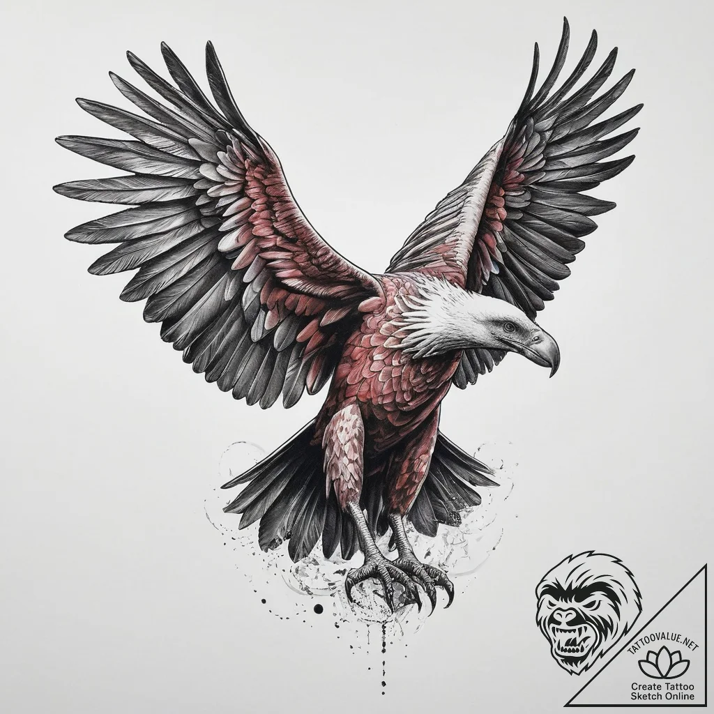 Tattoo sketch griffon vulture, tattoo line ar... - tattoo sketch (№1755866693_0, 22.08.2025 12:44) — tattoovalue.net