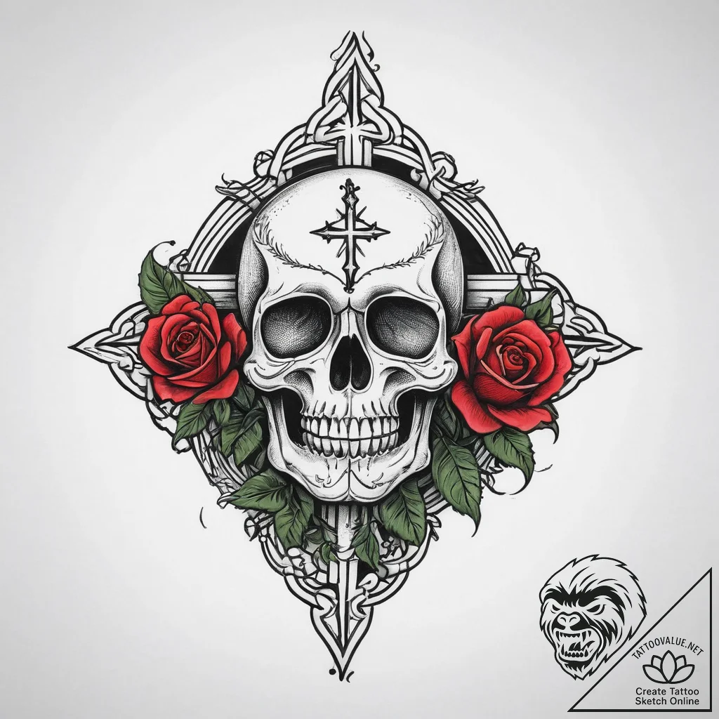 Tattoo sketch cross with a quote, concept art... - tattoo sketch (№1755867090_0, 22.08.2025 12:51) — tattoovalue.net