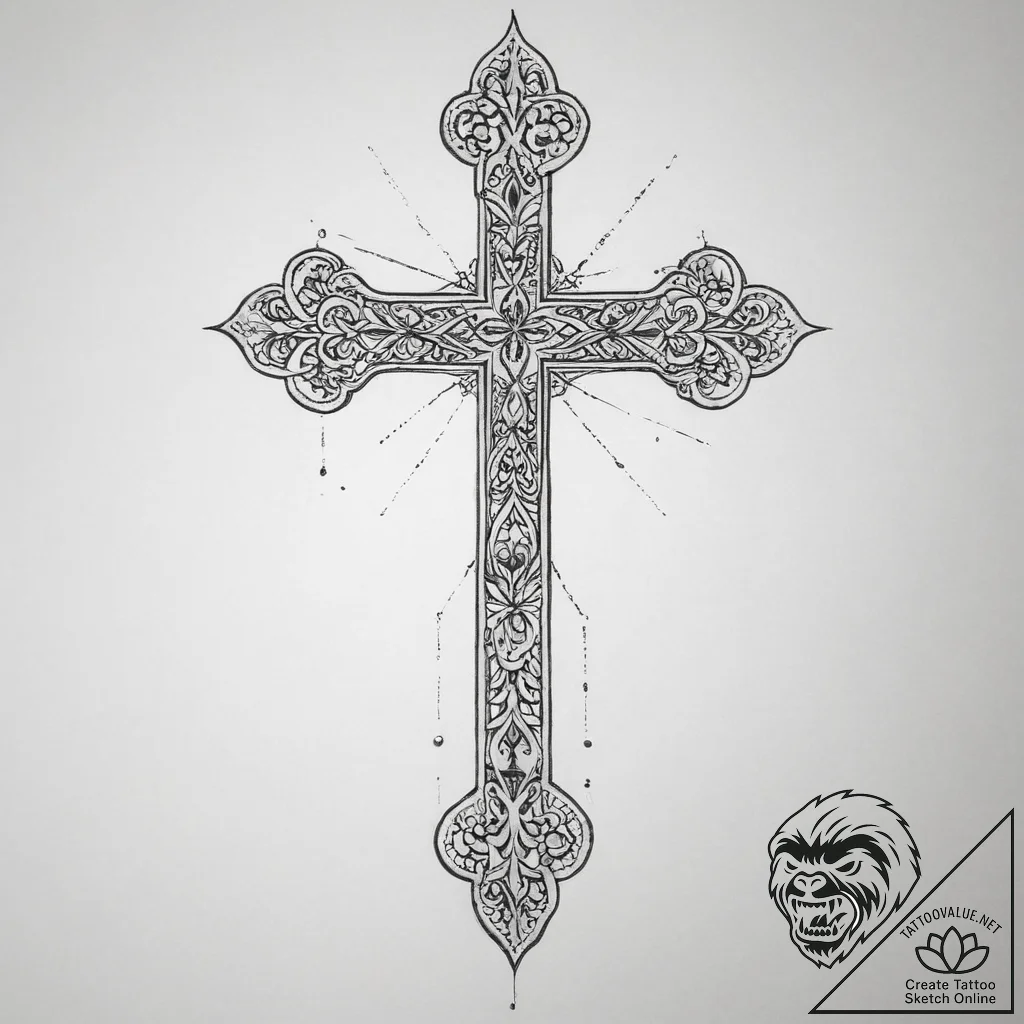 Tattoo sketch cross - tattoo sketch (№1755868096_0, 22.08.2025 13:08) — tattoovalue.net