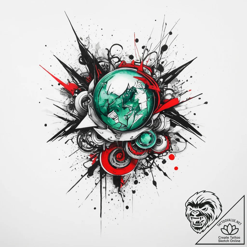 Tattoo sketch emerald, concept art for tattoo... - tattoo sketch (№1755868302_0, 22.08.2025 13:11) — tattoovalue.net