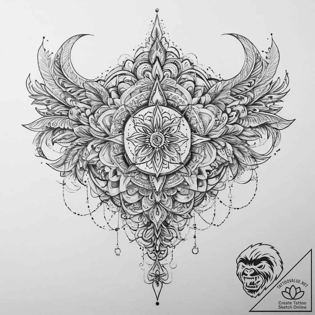Tattoo sketch mystical tale, tattoo drawing o... - tattoo sketch (№1755871130_0, 22.08.2025 13:58) — tattoovalue.net