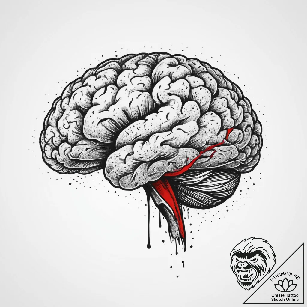 Tattoo sketch brain, artistic tattoo sketch,... - tattoo sketch (№1755872140_0, 22.08.2025 14:15) — tattoovalue.net