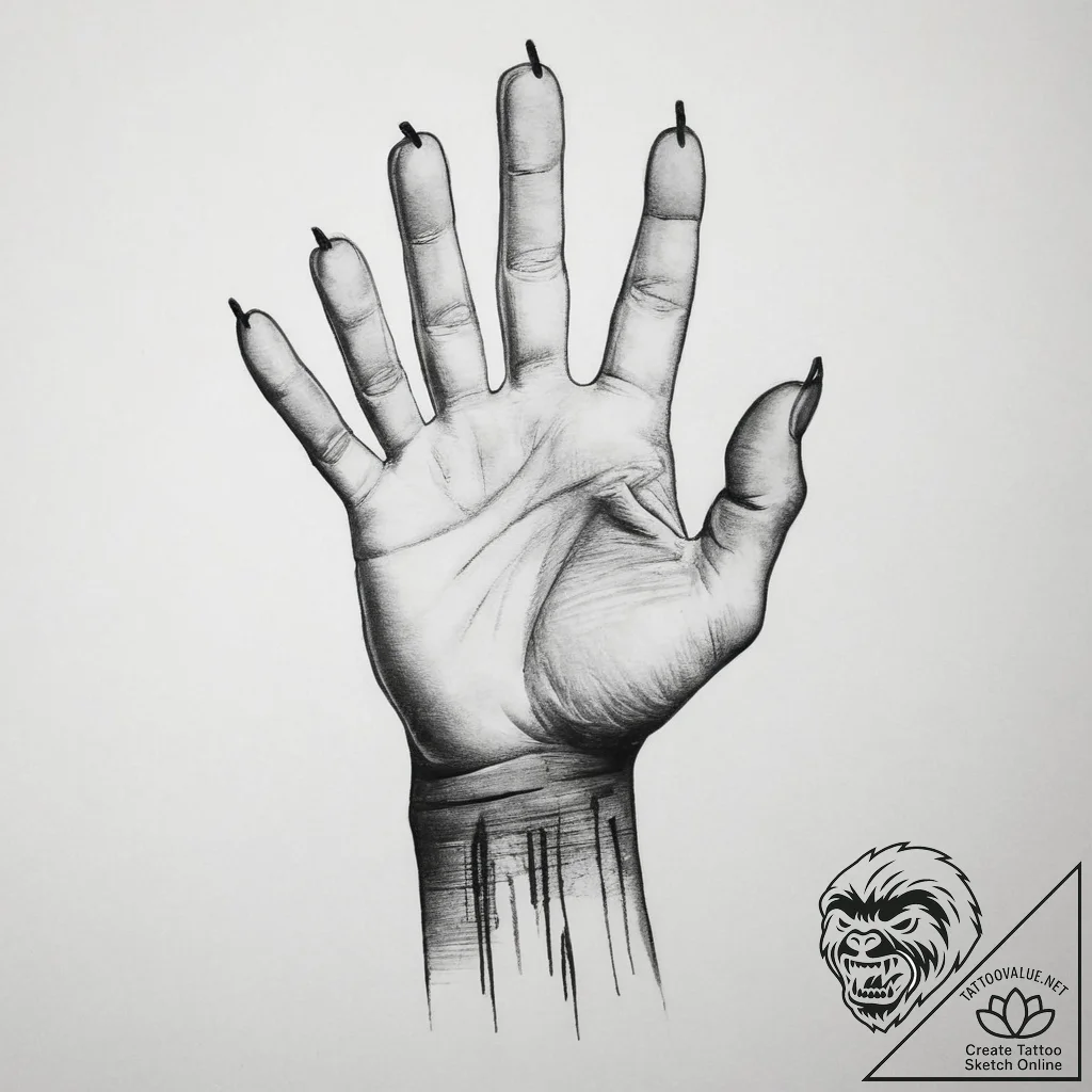 Tattoo sketch hands with a pencil, artistic t... - tattoo sketch (№1755872347_0, 22.08.2025 14:19) — tattoovalue.net