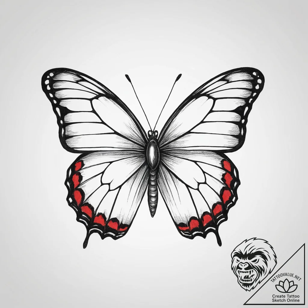 Tattoo sketch butterfly, artistic tattoo sket... - tattoo sketch (№1755873342_0, 22.08.2025 14:35) — tattoovalue.net