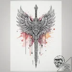 Tattoo sketch valkyrie spear, tattoo flash sh… – tattoo sketch (№1755873940_0, 22.08.2025 14:45) — tattoovalue.net
