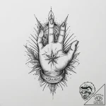 Tattoo sketch hands with a brush, artistic ta… – tattoo sketch (№1755874351_0, 22.08.2025 14:52) — tattoovalue.net
