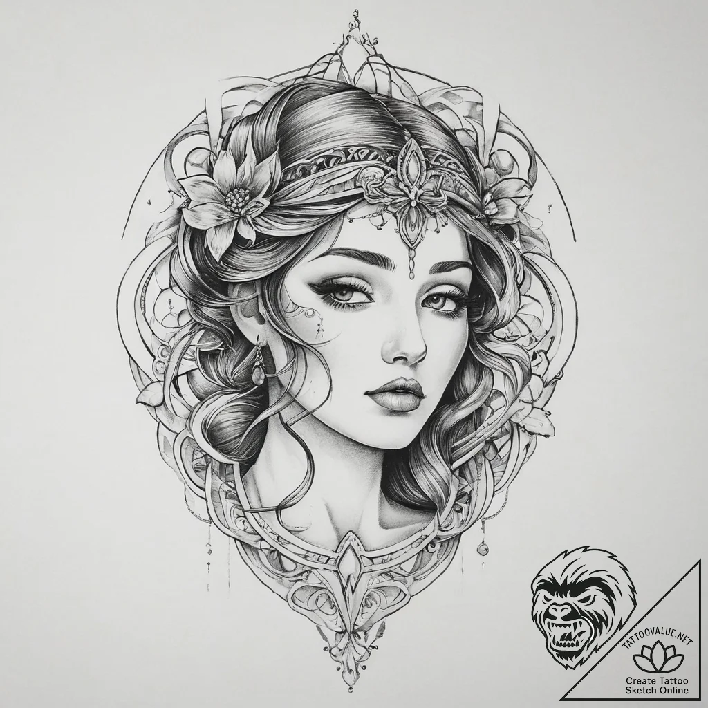 Tattoo sketch holy representation, tattoo lin... - tattoo sketch (№1755874754_0, 22.08.2025 14:59) — tattoovalue.net