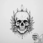 Tattoo sketch dark academia skull and a candl… – tattoo sketch (№1755875564_0, 22.08.2025 15:12) — tattoovalue.net