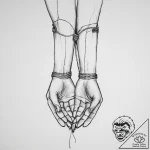 Tattoo sketch hands with a string – tattoo sketch (№1755875968_0, 22.08.2025 15:19) — tattoovalue.net