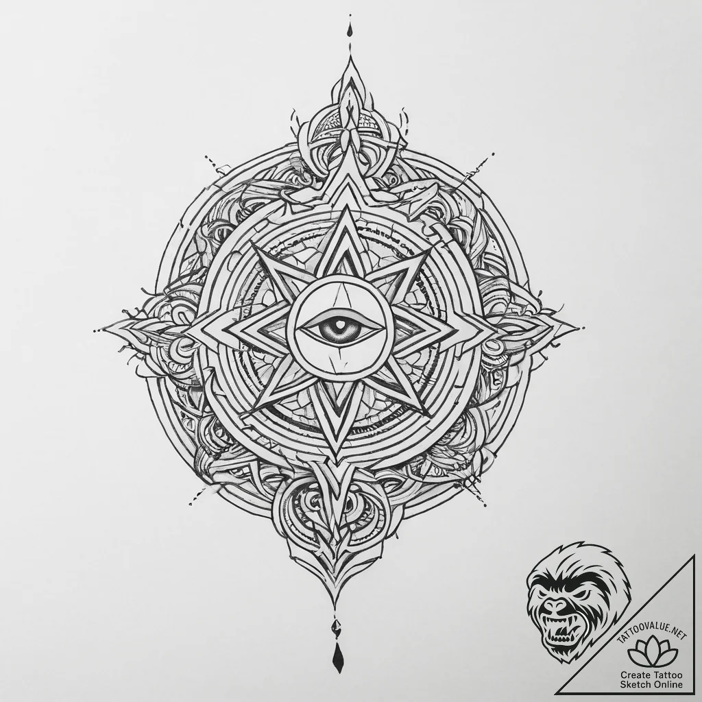 Tattoo sketch sacred identity - tattoo sketch (№1755876362_0, 22.08.2025 15:26) — tattoovalue.net