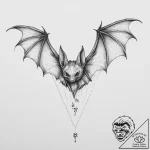 Tattoo sketch puns a bat that says “i’m a bat… – tattoo sketch (№1755876756_0, 22.08.2025 15:32) — tattoovalue.net