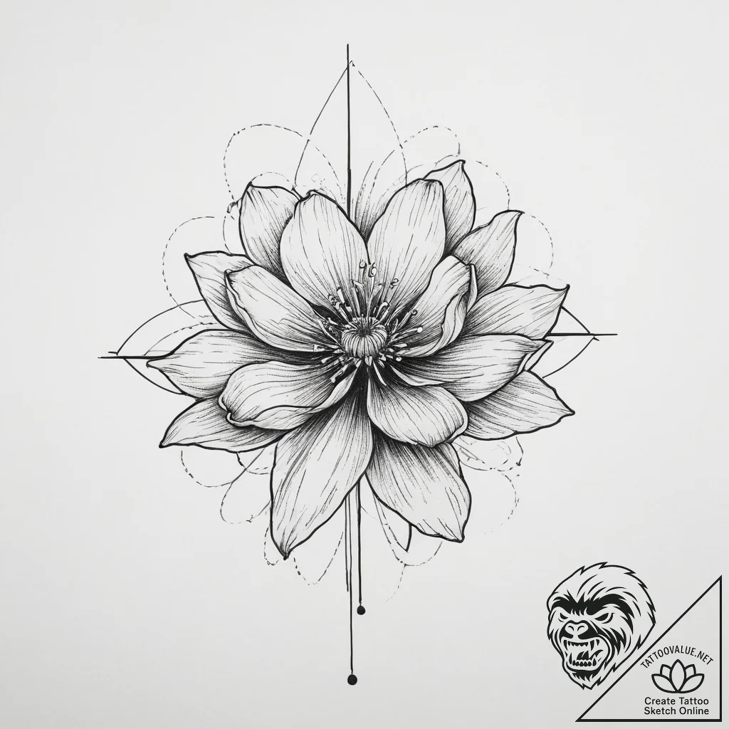 Tattoo sketch cosmos flower, tattoo flash she... - tattoo sketch (№1755876952_0, 22.08.2025 15:35) — tattoovalue.net
